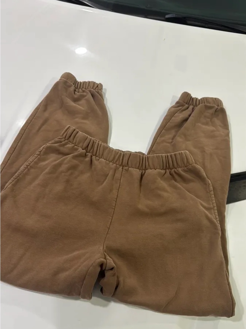 Brandy Melville Tan Elastic Waist Joggers